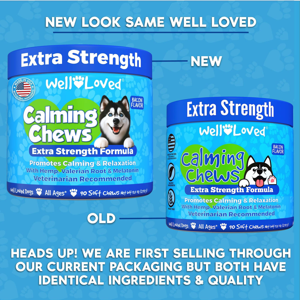 Well Loved Calming Chews for Dogs - Dog Calm Treats, Made in USA, Vet Recommended, Behavior Support with Melatonin & Hemp, Stress, Separation, Fireworks, Travel, Extra Strength