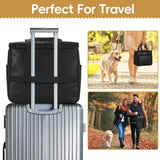 Lasaviin Dog Travel Bag, Leather Travel Pet Bag Set for Dog and Cat, Airline Approved Tote Organizer with Multi-Function Pockets, 2 Food Storage Containers, 2 Collapsible Bowls