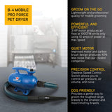 XPOWER B-4 Professional Pet Grooming Force Dryer with Powerful and Quiet Motor, Variable Speed Control, Versatile For All Coats and Breeds