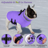 Dogcheer Dog Coat with Harness, Waterproof Dog Jacket Adjustable Winter Coat with Zipper, Christmas Puppy Snow Jacket Fleece Sweater for Small Medium Large Dogs - Taro Purple 3XL
