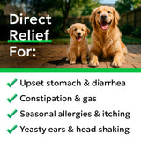 BARK&SPARK Dog Probiotics & Digestive Enzymes (Gut Health) Allergy & Itchy Skin - Pet Diarrhea Gas Treatment Upset Stomach Relief, Digestion Health Prebiotic Supplement Tummy Treat (180Ct Chicken)
