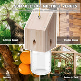 Carpenter Bee Trap for Outside - Shed Style Nature Hanging Wood Trap for Outdoor with Removable Bee Vault Plastic Jar (2 Pack)