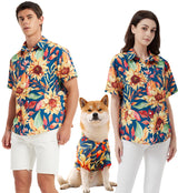 Dog Shirt Hawaiian, Pet Summer T-Shirts Dog Style Floral Breathable Cool Clothes Hawaiian Shirts Gifts for Owner and Pet Shirts are Sold Separately