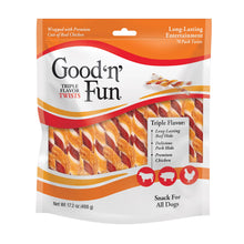 Load image into Gallery viewer, Good 'N' Fun Triple Flavor Twist Rawhide Treats For Dogs, 70 count
