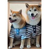 Cute Dog Clothes Striped Dog Polo Shirts Cute Sweater Puppy Clothes Gentle Sweater Pet Clothes for Small Medium Large Dogs Cats (Black Stripe, 3XL Size for 40-55lb Pets)