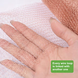 YAGJIA 5” x 32 ft, 100% Pure Copper Mesh for Distilling, Knitted Copper Mesh Roll, Double Layer Fabric Wool Hole Filler Used for Garden and House