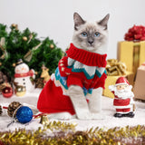 2 Packs Cat Christmas Sweater Pet Cute Knitwear Warm Winter Clothes for Kittys and Small Dogs (Medium)