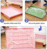 100 pcs Disposable Cage Liners, Clear Plastic Rabbit Cage Liner Bag, Universal Toilet Film for Bunny, Hamster, Totoro, Hedgehog, Guinea Pig and Small Animals (100pcs, 47in)