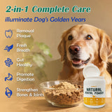 Senior Dog Dental & Supplement Powder - Contains Vitamin E, Glucosamine, Omega-3 and Probiotics - Effectively Removes Tartar Buildup, Supports Your Dog's Dental, Joint, and Digestive Health, 2.82 oz
