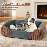 Dog Beds for Medium Dogs 32x24 Inch, Comfort-Sided Orthopedic Dog Bed Couch with Breathable Shredded Memory Foam, Faux Rabbit Fur Pet Bed, Non-Detachable, Non-Slip, Machine Washable