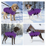 Mklhgty Small Dog Coat with Harness Built-in, Waterproof Reflective Fleece Lined - Warm Windproof Winter Jacket with Back Zipper, Cold Weather Snow Dog Coats - Purple - S