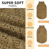 SCENEREAL Dog Sweater for Large Medium Small Dogs Girls Boys, Knitted Dog Winter Coat Warm Sweatershirts Outfits, Classic Pet Clothes with Leash Hole, Soft Pet Knitwear Apparel, Beige SM