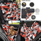 Tomeusey Camouflage Backseat Pet Bed Mat,Pet Bandana and Garbage Bag, Dog Seat Cover for Car Back Seat, Non-Slip Travel Pet-Friendly Seat Cover for Cars SUVs and Trucks L
