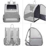 Texsens Pet Backpack Carrier for Small Cats Dogs | Ventilated Design, Safety Straps, Buckle Support, Collapsible | Designed for Travel, Hiking & Outdoor Use (Light Gray)