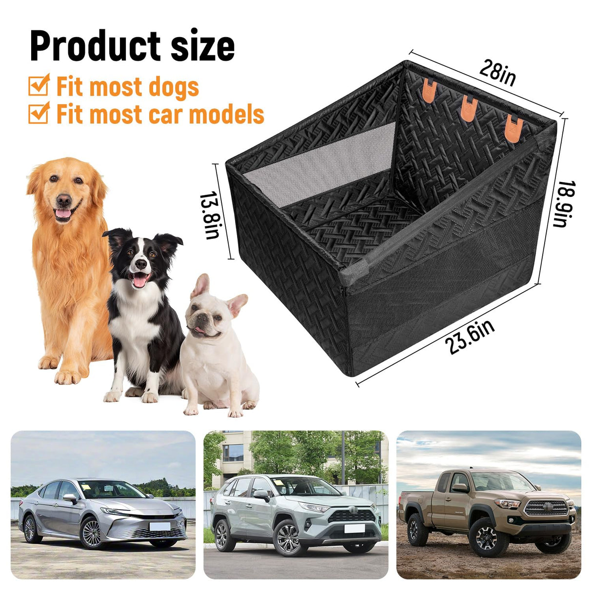 YJGF Large Dog Car Seat Large Size Dog,Pet Car Seat Cover for Back Seat Extende,Pet Booster