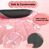 Mooydee 2 Pack Guinea Pig Bedding - Washable Guinea Pig Liner for Midwest Cage, Waterproof Reusable & Anti Slip Pee Pads Super Absorbent Mats for Small Animals Rabbit Hamster Rat (Pink, 48 x 24 Inch)