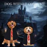 GOYOSWA Dog Halloween Costumes, Dog Wizard Costume Halloween Wizard Witch Cloak Cape with Neck Tie Halloween Costumes for Small Medium Large Dogs Pets (Red, Medium)