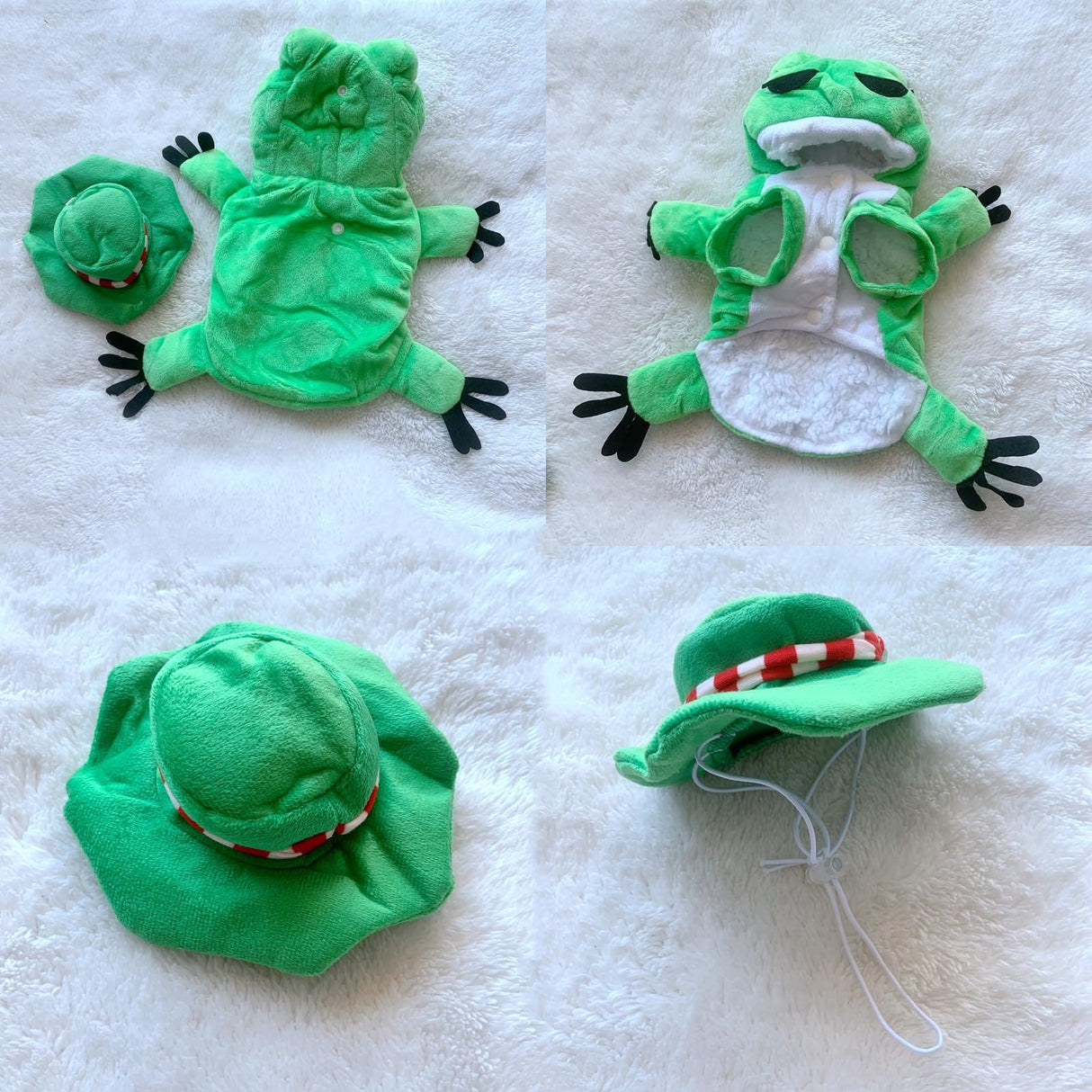 apott Frog Costume with Hat for Dog Funny Puppy Apparel Halloween Pet Clothes Outfit for Small Medium Large Dogs Cats(Green, XL)