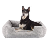 Best Friends by Sheri Lux Lounge Bed Calming Faux Fur Dog Bed, Gray, Large, 36" x 27"