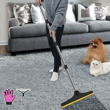 Load image into Gallery viewer, B-Land Carpet Rake for Pet Hair Removal, Reusable Pet Hair Remover with 60” Adjustable Long Handle, Carpet Scraper Dog Cat Hair Remover Tool for Rugs, Mats
