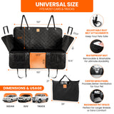 Dog Back Seat Cover Hard Bottom - 2025 Upgraded Materials - 6.4mm Support Boards Holds 400lbs - Waterproof Dog Hammock for Car, SUV & Truck - Pet Seat Cover for Back Seat - Backseat Extender for Dogs