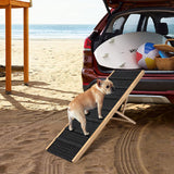 Upgraded Dog Ramp for Bed, Couch, Car, Foldable Pet Ramp, Non-Slip Pad & Safety Baffle-6 Adjustable Height 12" to 30", Portable Stable Pet Steps for Small & Medium Old Dogs & Cats ﻿