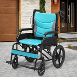monicare Wheel Chair for Adults with Swing-Away Footrest and Loop-Lock Handbrakes 17.5 inch Seat Wheel Chair 15" Rear Wheel Lightweight Ultralight Transport Chair for Travel Compact Storage, 250 lbs