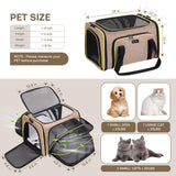 Premium Pet Carrier – Dog & Cat Travel Bag, Airline Approved, Soft-Sided Design for Small to Large Pets, TSA Compliant, Expandable & Collapsible (Brown)