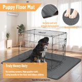 Bartuke Silicone Dog Bed Mat, 50"x 35" Crate Mat for Dog Cages, Kennel Mat with Raised Edge, Washable, Waterproof, Leakproof, Protect Floors (Dark Grey)