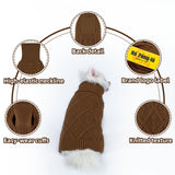 2 Pack Small/Medium Dog Sweater, Warm Comfy Stretch Dog Winter Coat w/Sleeves & High Neck, Premium Dog Clothes for Mini Poodle-Best for Holidays, Daily Walks S Green Brown