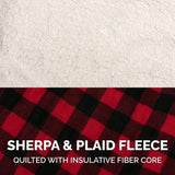 Furhaven Reversible XL Dog Coat, Washable & Insulating w/ Leash Access - Sherpa & Plaid Fleece Flex-Fit Jacket - Cream/Red, Extra Large
