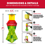 Catchmaster Japanese Beetle Traps Outdoor 6PK, Flying Insect Trap Bag with Lid & Dual Pheromone Food Lure, Hanging Bug Catcher Pest Control for Backyard & Garden, Plants, Trees, Vegetables & Flowers