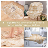 Asrug Faux Fur Dog Rug Plush and Fluffy Dog Mat Ultra Cozy Pet Throw Rug for Dogs Cats, Luxury Soft Faux Sheepskin Cover Seat Pad Shag Fur Area Rugs for Bedroom, 24 by 36 inches (Brown&White)