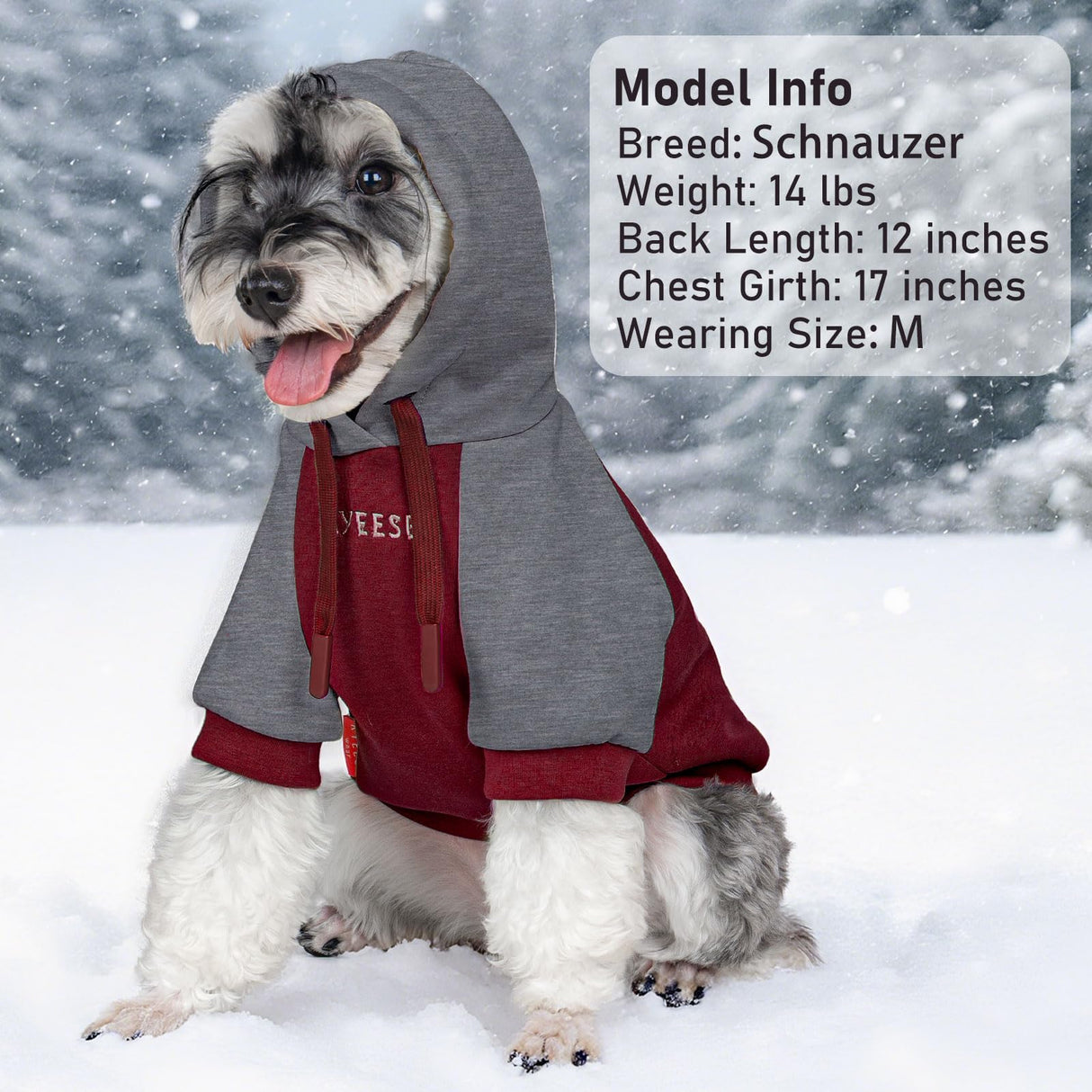 KYEESE Dog Hoodie Dogs Winter Stretchy Coat for Cold Weather Soft Dog Clothes for Small Dogs Comfort Cat Sweater Pet Sweatshirt with Drawstring Cat Coat with Leash Hole Warm Pet Clothes
