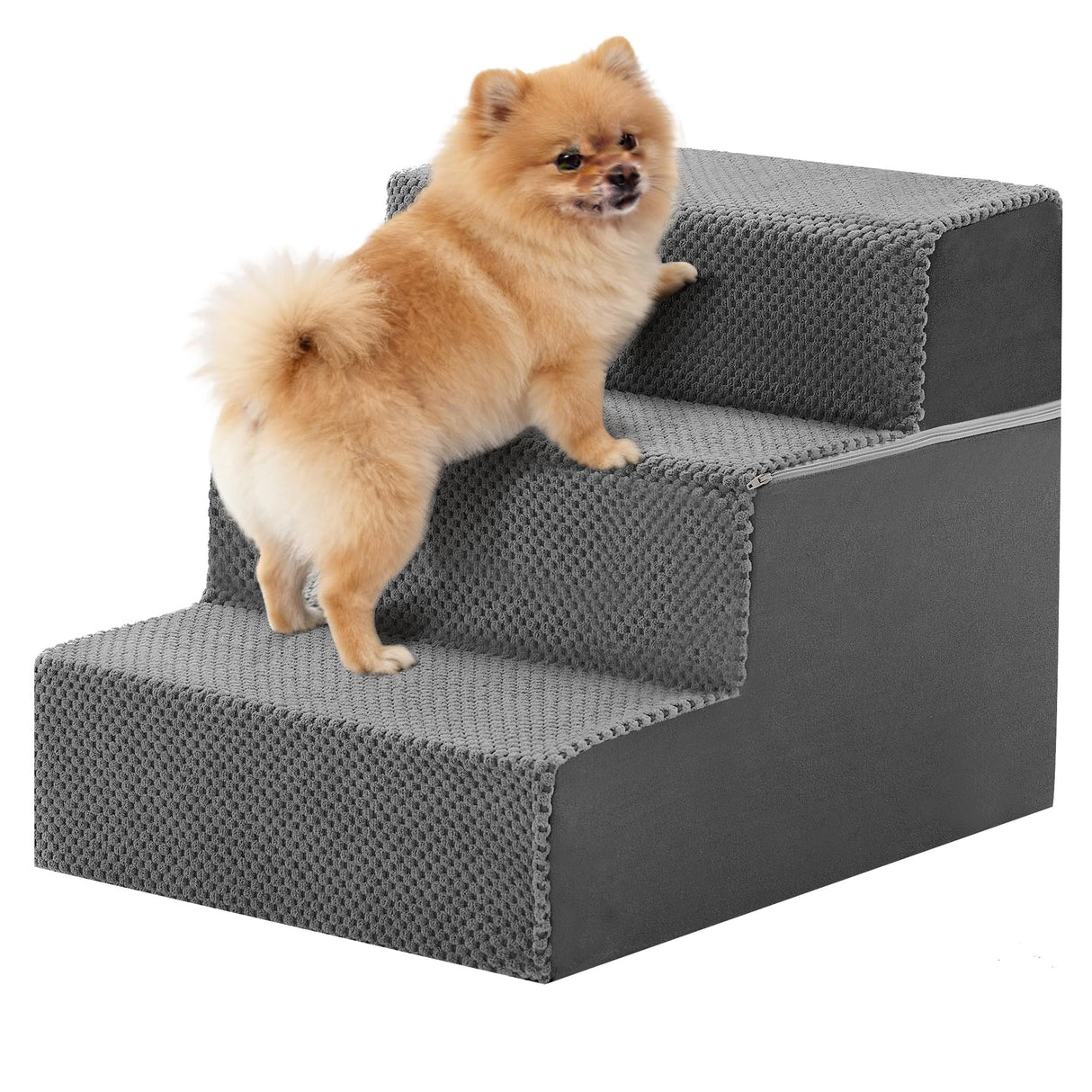 NEWBULIG 3-Step Dog Stairs, 13.5" H Dog Steps for Sofa and Chair, Non-Slip Sturdy Pet Steps for Small Dogs and Cats, Pet Ramp for High Bed Indoor