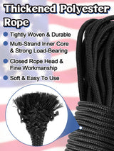 Flag Rope and Clips Kit - 100ft Flag Pole Rope Halyard with Cleat Hook & 4 Pcs Swivel Snap Clips for Flagpoles Up to 50ft, Outdoor Porch Flagpoles Repair Replacement Parts Accessories