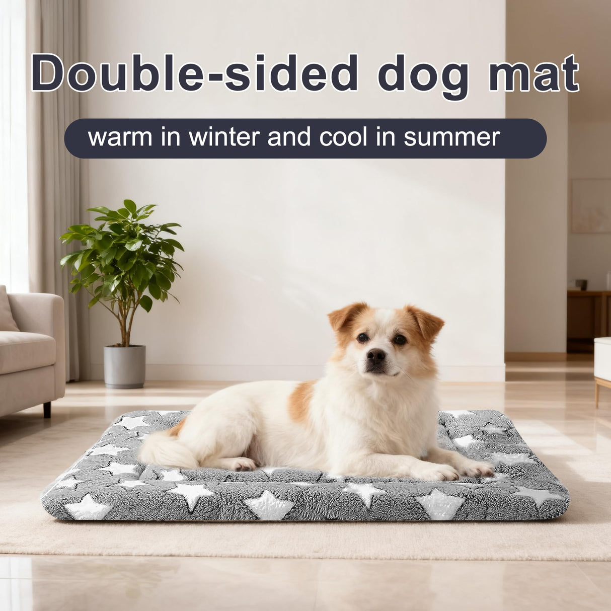 pobopobo Dog Bed Mat, Reversible Crate Pads for Small/Medium/Large Dogs & Cats Sleeping, Portable & Soft, Dog Beds Crate Pad M(30"*20"*1.5")