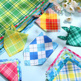 Pickmesh 150 Pcs Summer Plaid Dog Bandanas Bulk Summer Pet Scarf Bibs Adjustable Washable Pet Kerchief Seasonal Costume Accessories Holiday Grooming Supplies for Small to Large Cat Dog