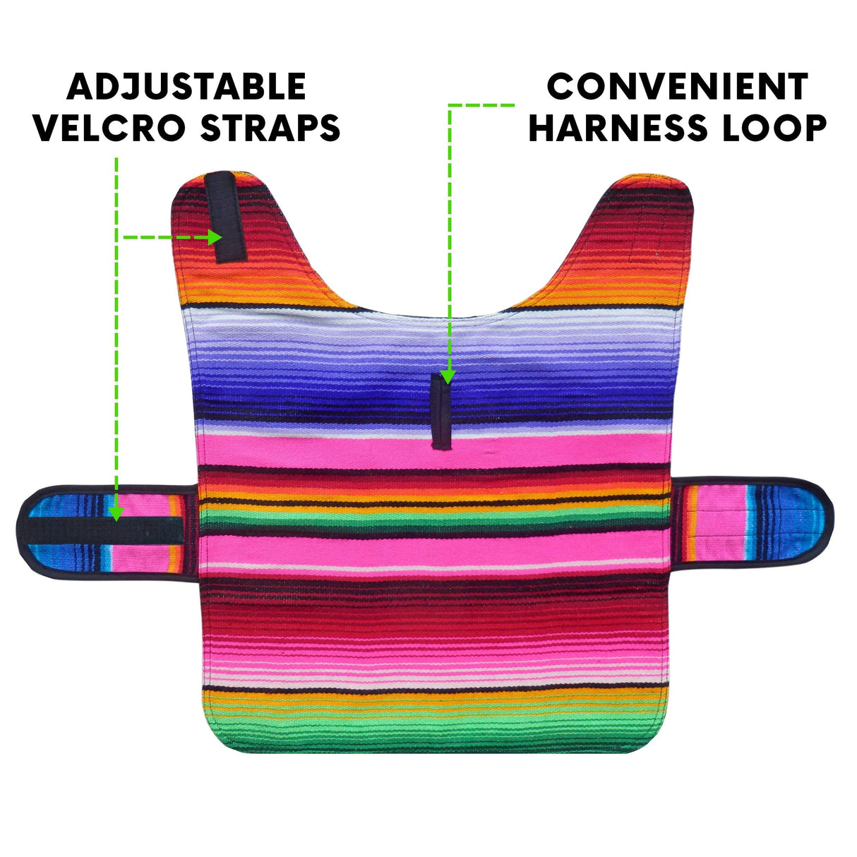 Dog Clothes - Handmade Dog Poncho from Authentic Mexican Blanket (Pink, X-Small)