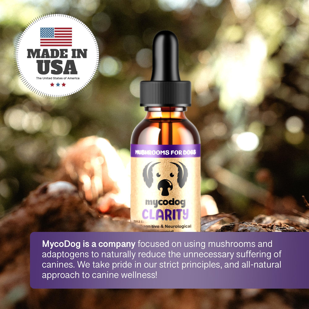 MycoDog Clarity - Cognitive Support Supplement for Dogs - Brain Health, & Senior Dog Wellness - Memory & Focus with Functional Mushrooms & Adaptogens