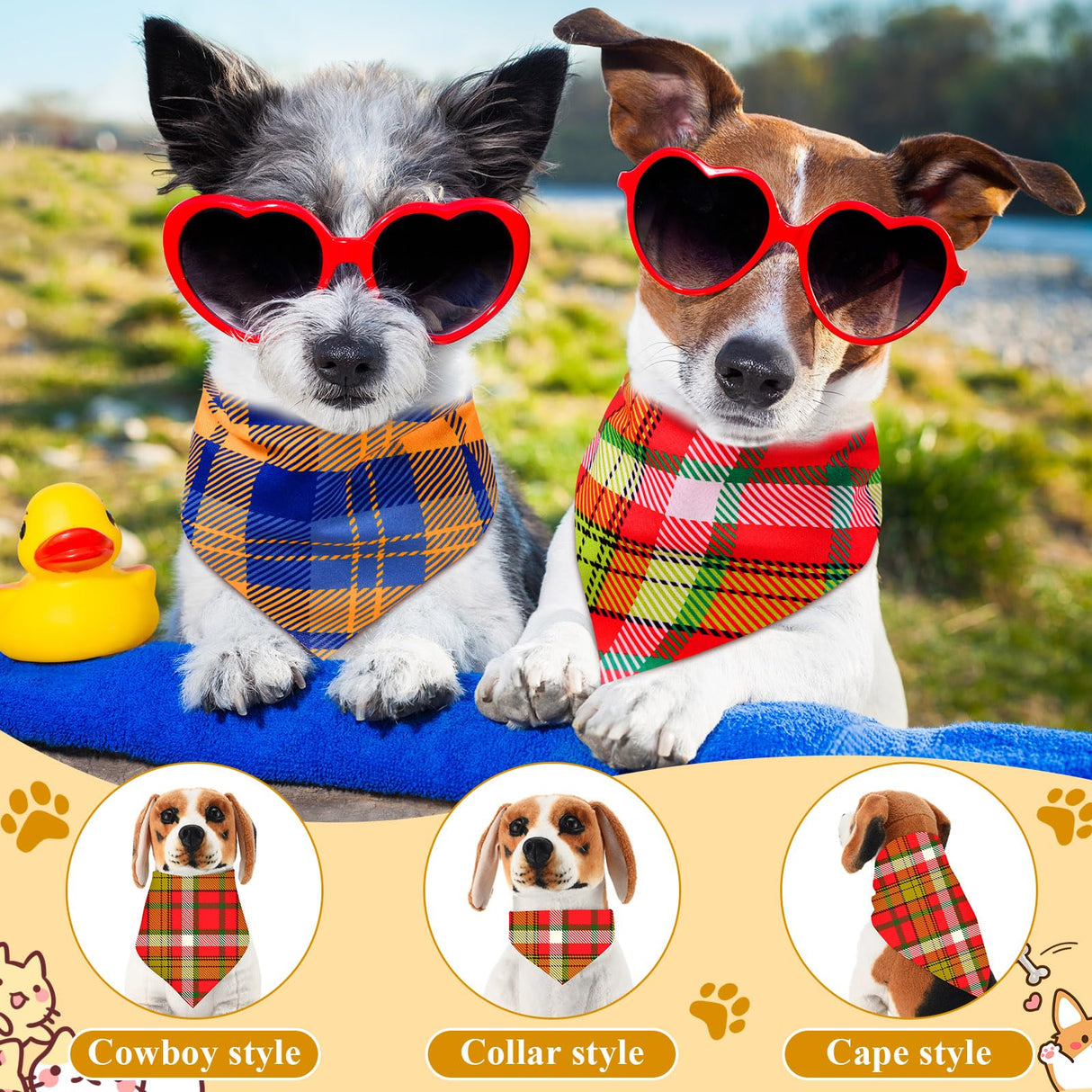 Bunnycool 72 Pcs Plaid Dog Bandanas Bulk Triangle Scarf Cat Bibs Puppy Scarf Stripe Bandanas for Puppy Cat Birthday Party Costume