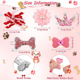 40 Pcs Dog Hair Bows Small Dog Hair Clips Puppy Yorkie Barrettes Princess Style Bow for Cat Party Birthday Grooming Accessories(Pink)