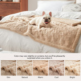 GASUR Waterproof Dog Blankets for Large Dogs, Dog Blanket for Couch Bed, Fleece Pet Blanket for Furniture Sofa Protector, Soft Pet Throw Blankets for Crate Car Outdoor, Washable, Twin 60"x80" Beige