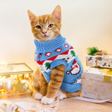 2 Packs Cat Christmas Sweater Pet Cute Knitwear Warm Winter Clothes for Kittys and Small Dogs (Medium)