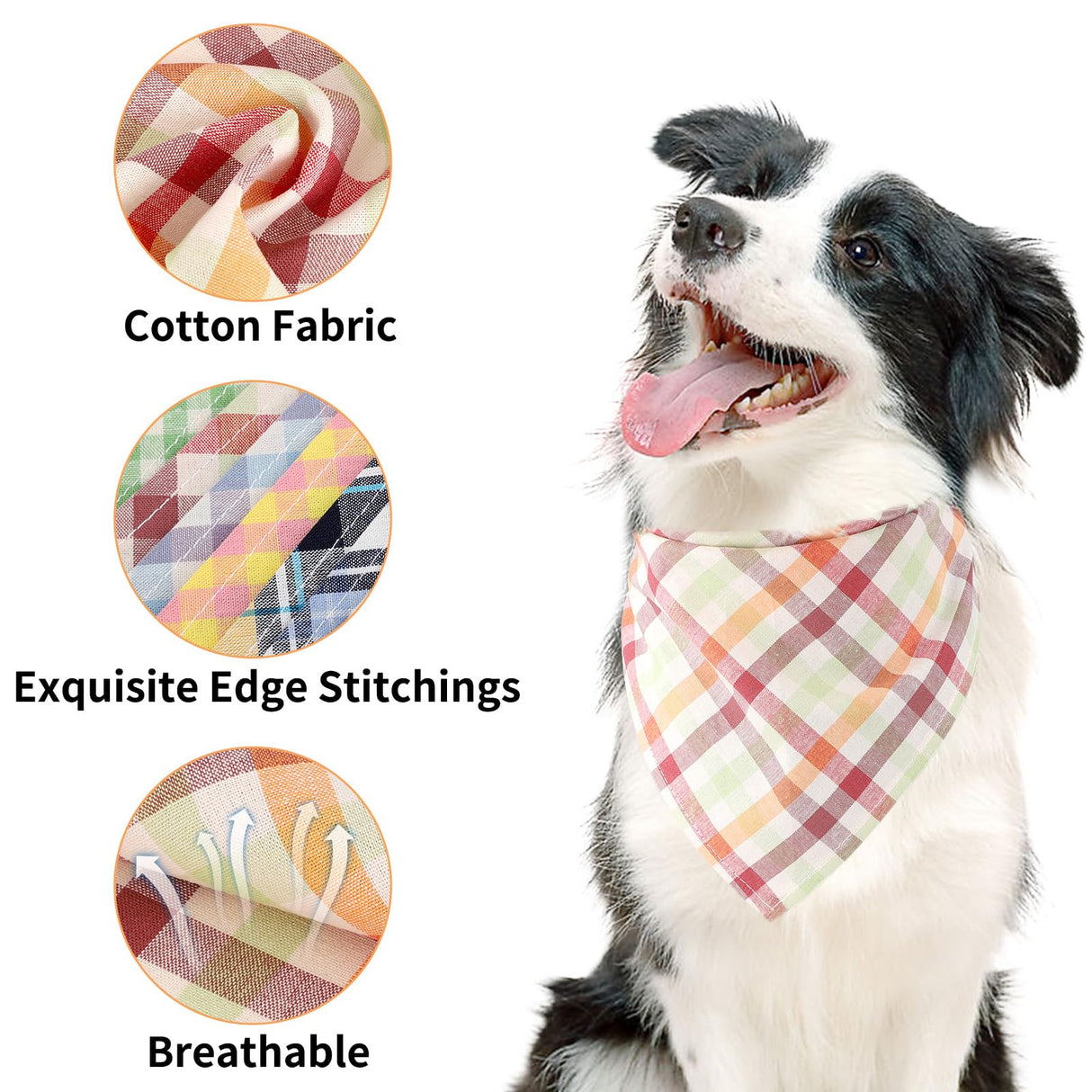 Segarty 15 Pack Triangle Plaid Bibs, 22.8"x15.7" Pet Scarf Washable Dog Bandanas Accessories Bulk for Small Medium Dogs Cats Large Puppy, Adjustable Reversible Boy Pets Birthday Kerchief