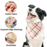 Segarty 15 Pack Triangle Plaid Bibs, 22.8"x15.7" Pet Scarf Washable Dog Bandanas Accessories Bulk for Small Medium Dogs Cats Large Puppy, Adjustable Reversible Boy Pets Birthday Kerchief