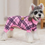 XPUDAC 4 Pack Plaid Dog Pajamas Outfits Cozy Doggy Clothes for Small Medium Dogs Girl Boy Puppy Onesie for Christmas Pet Pjs Jammies, 2XL