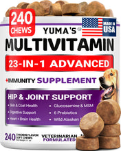 Load image into Gallery viewer, Dog Multivitamin Chewable with Glucosamine - 240 Treats - Dog Vitamins and Supplements - Senior &amp; Puppy Multivitamin for Dogs - Hip &amp; Joint Support - Immune Health, Skin, Heart, Digestion, Probiotics

