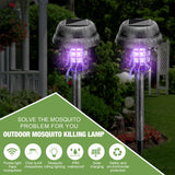 Qualirey 4 Pcs Solar Mosquito Zapper Outdoor Waterproof Solar Zapper Bug Outdoor Solar Powered Mosquito Killer Lamp Lighting Mosquito Repellent Lamp for Garden Yard Insect (Gray Bronze)