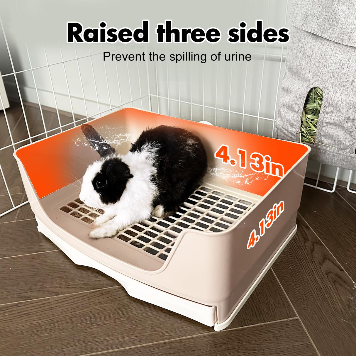 Oleisert Large Rabbit Litter Box Bunny Litter Box, Potty Training for Rabbits Litter Pan with Drawer, Rabbit Bedding Toilet for Adult Guinea Pig, Ferret, Bunny and Other Animals (Brown)